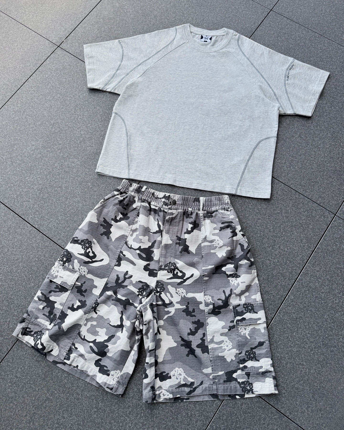 Mertra White Tee & Camo Shorts